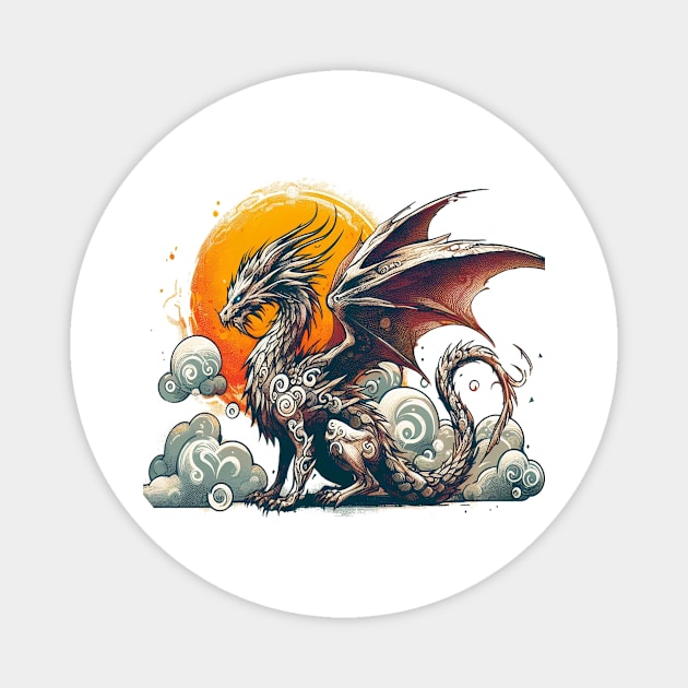 The dragon cartoon Magnet by Belle Abreu